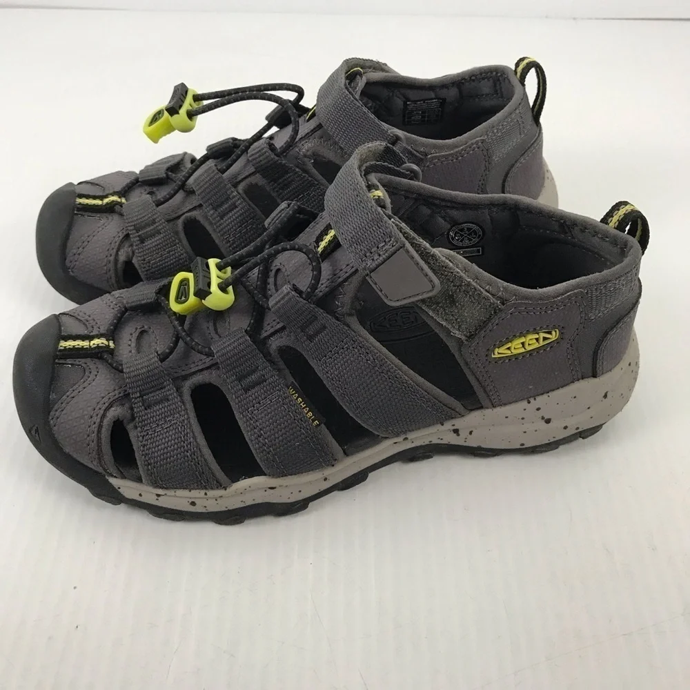 Keen Kids Gray and Neon Yellow Outdoor Closed-Toe Sandals